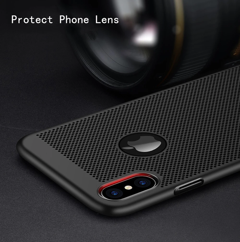 Heyytle ультра тонкий чехол для iPhone X 6 6s 7 8 Plus полые чехлы с рассеиванием тепла Жесткий ПК для iPhone XS MAX XR X задняя крышка Coque