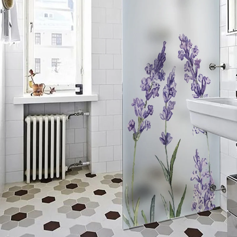 

Electrostatic glass film frosted bathroom opaque non - adhesive electrostatic film decorative glass window film -89