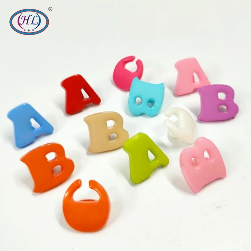 

HL 50/100PCS Mix Color Alphabet Plastic Buttons Shank DIY Crafts Children's Clothing Sewing Accessories Tools