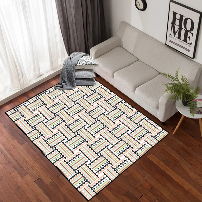 

Custom European modern carpet Geometric simple home carpets Living room study Room sofa bedroom Floor Mat bedside Anti-skid rug
