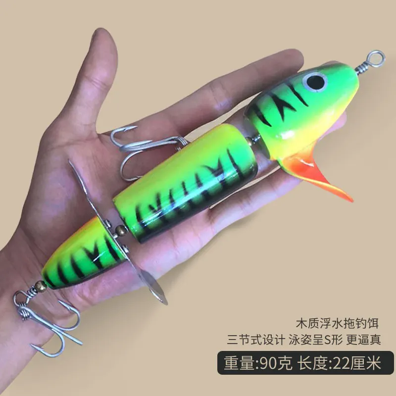 

Lurekiller 90g/22cm New Model Gt Popper Wood Lure Game Lure VMC Hooks Saltwater Fishing Lure