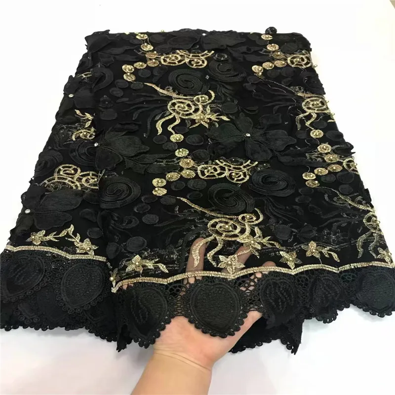 Нигерийское кружево последний фасон 2017 года Африканское свадебная кружевная