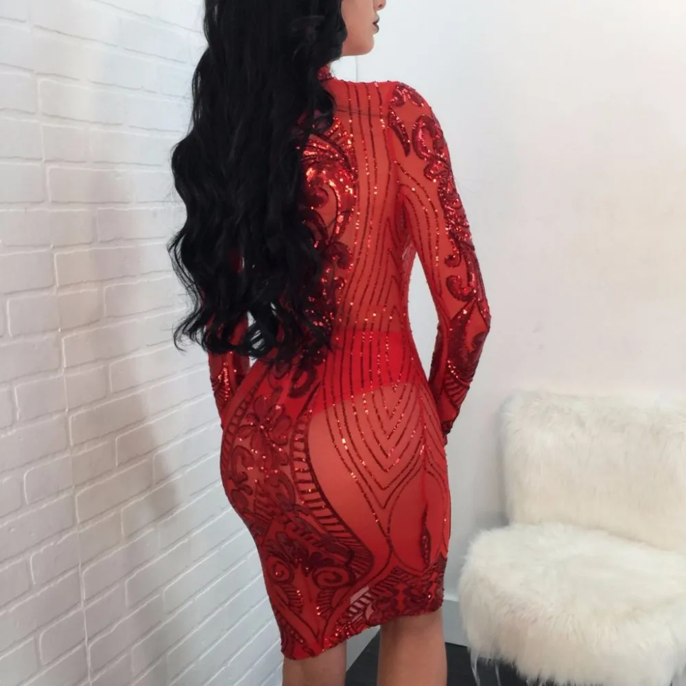 Халат блесток Courte сексуальная сетка прозрачный тюль Bodycon платье для женщин с