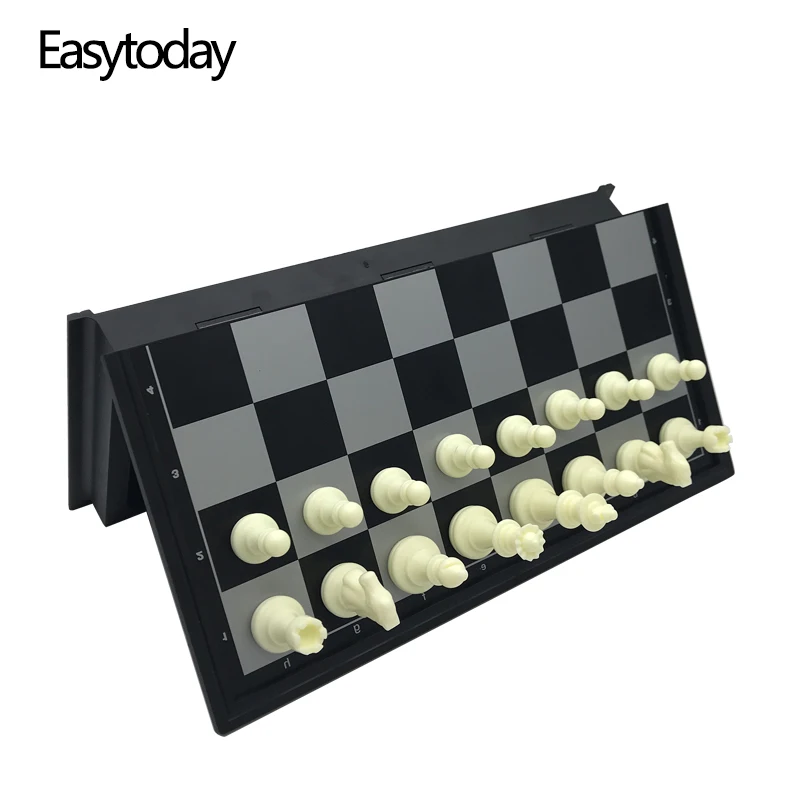 Easytoday электронные шашки два в одном магнитная Складная шахматная доска