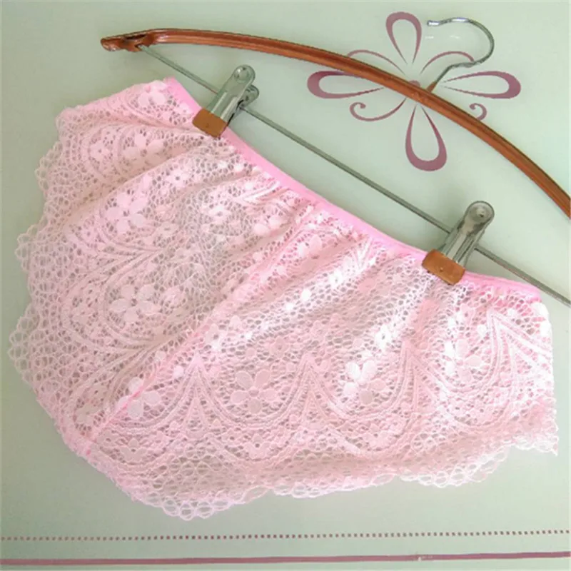 Pink Сексуальные кружевные трусики, нижнее белье для женщин, женское нижнее белье, цветочные кружевные женские трусики, дышащие женские трусы с низкой посадкой прозрачный - Цвет: Pink