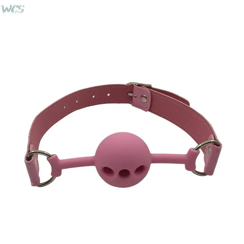 Розовый кляп из искусственной кожи для пероральной фиксации рта фаршированные