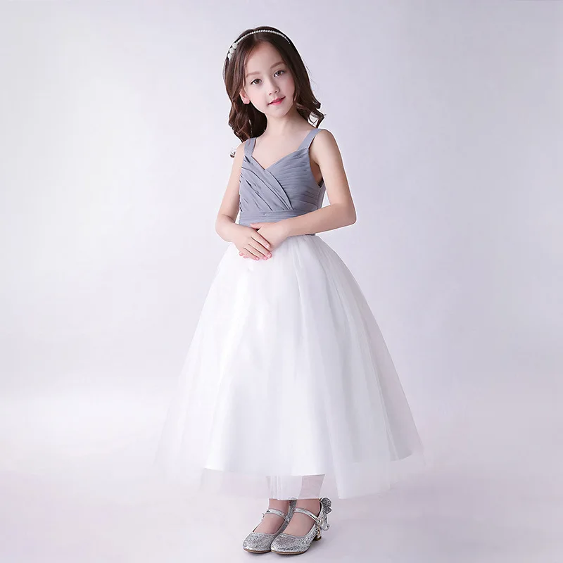 Elegent Girls Clothes Homecoming Party Flower Girl Dress Princess Gray White Vestidos For 4 6 8 10 12 14 16 17 Years Old 184037 | Детская