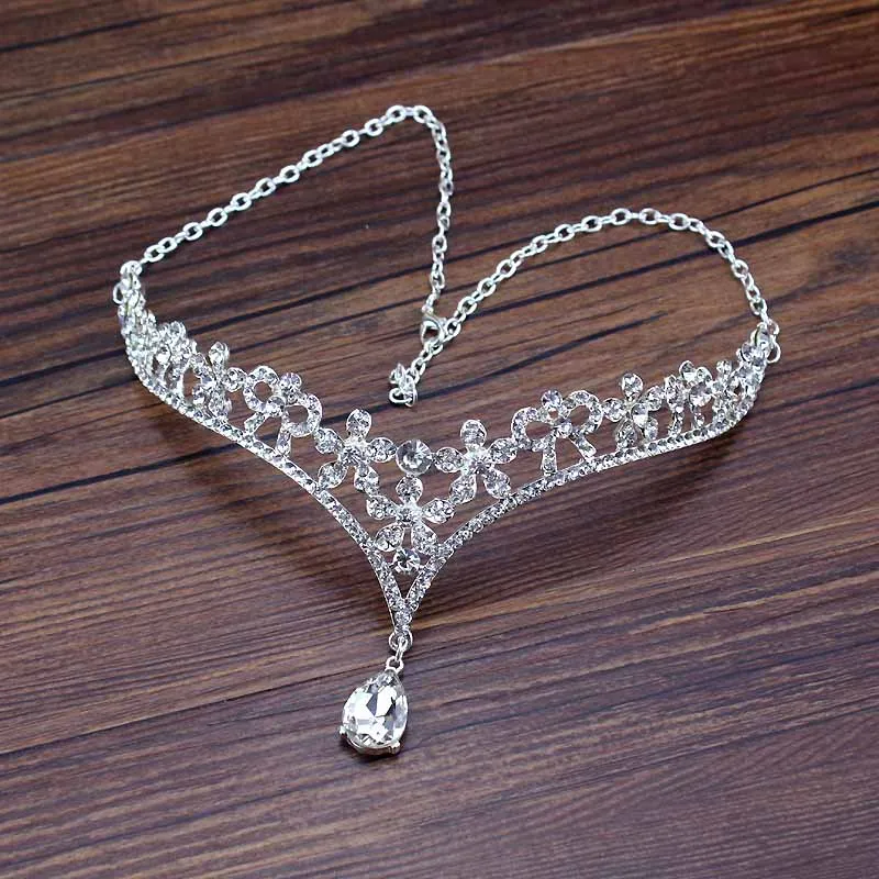 forehead headpiece Роскошные Свадебные короны в стиле барокко с кристаллами и бусинами, ручная работа, жемчужная тиара, ободки, стразы, диадема, королевские свадебные аксессуары для волос - Окраска металла: forehead headpiece