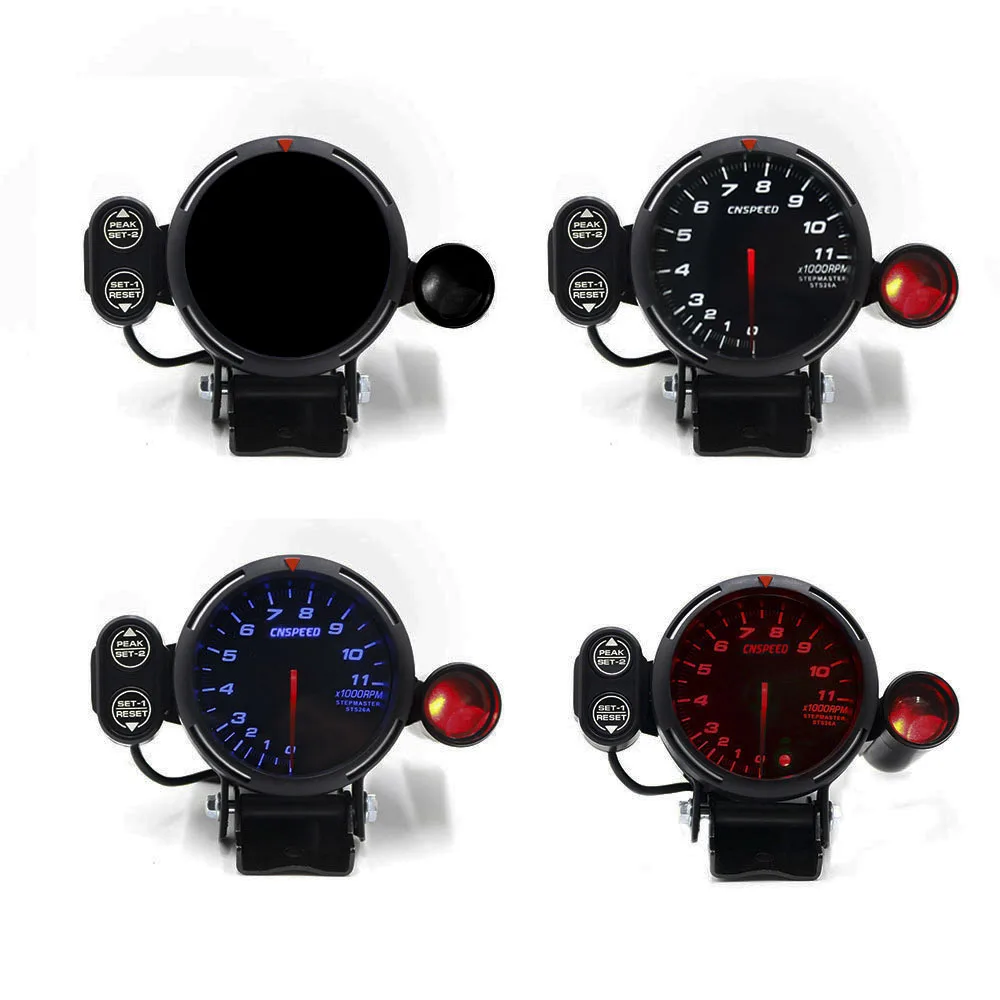CNSPEED 12 в 80 мм Авто Тахометр Датчик шаговый двигатель 0 11000 об./мин. метр Красный