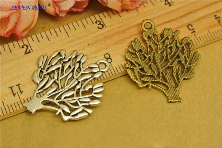 

High Quality 50 Pieces/Lot 29mm*25mm Jewelry Handmade Making Trees Charms