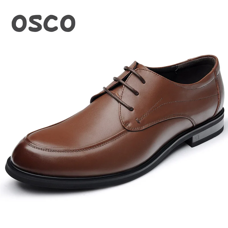 OSCO/сезон весна-осень Мужская обувь деловая повседневная из натуральной кожи
