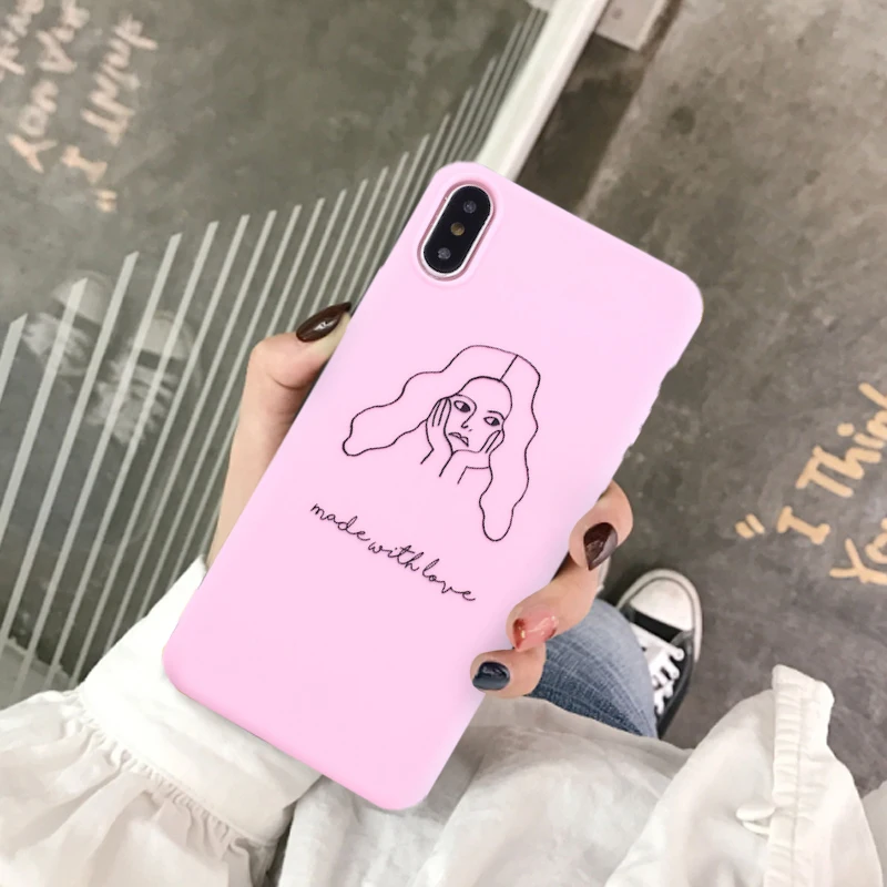 Чехол GYKZ с изображением девушки абстрактного искусства для iPhone X XS MAX XR 7 6 6s Plus