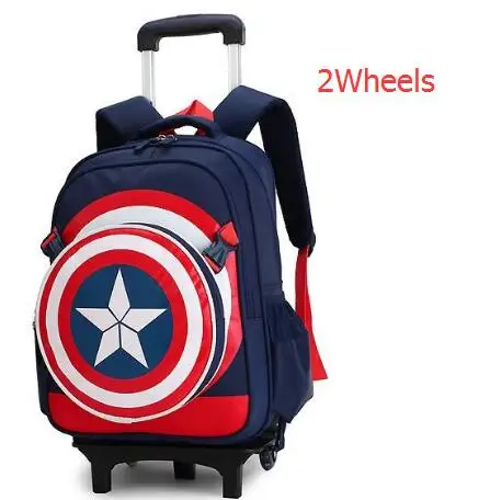 2 wheels dark blue Дорожные сумки для детей, школьный рюкзак на колесиках для мальчиков, школьная сумка на колесиках, школьные рюкзаки на колесиках - Цвет: 2 wheels dark blue