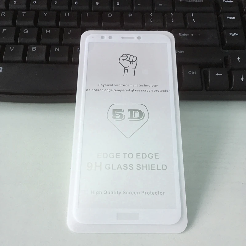 5D полное клейкое покрытие закаленное стекло Huawei Honor 7C Pro Защитная пленка для