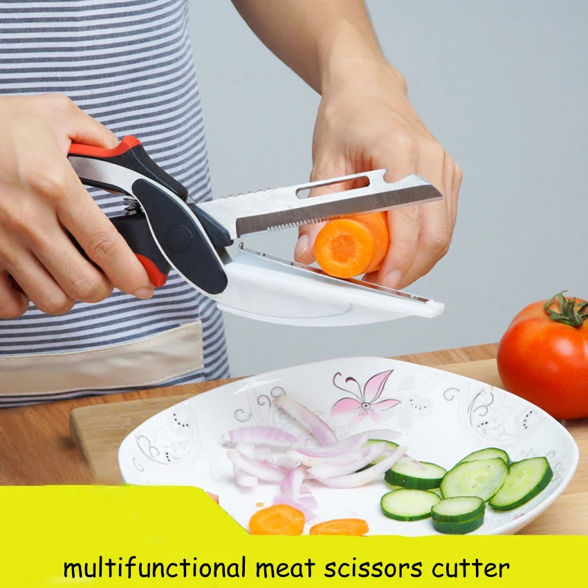 2 в 1 Кухня режущая доска для резки овощей Slicer Смарт Ножи Нержавеющая сталь мясо