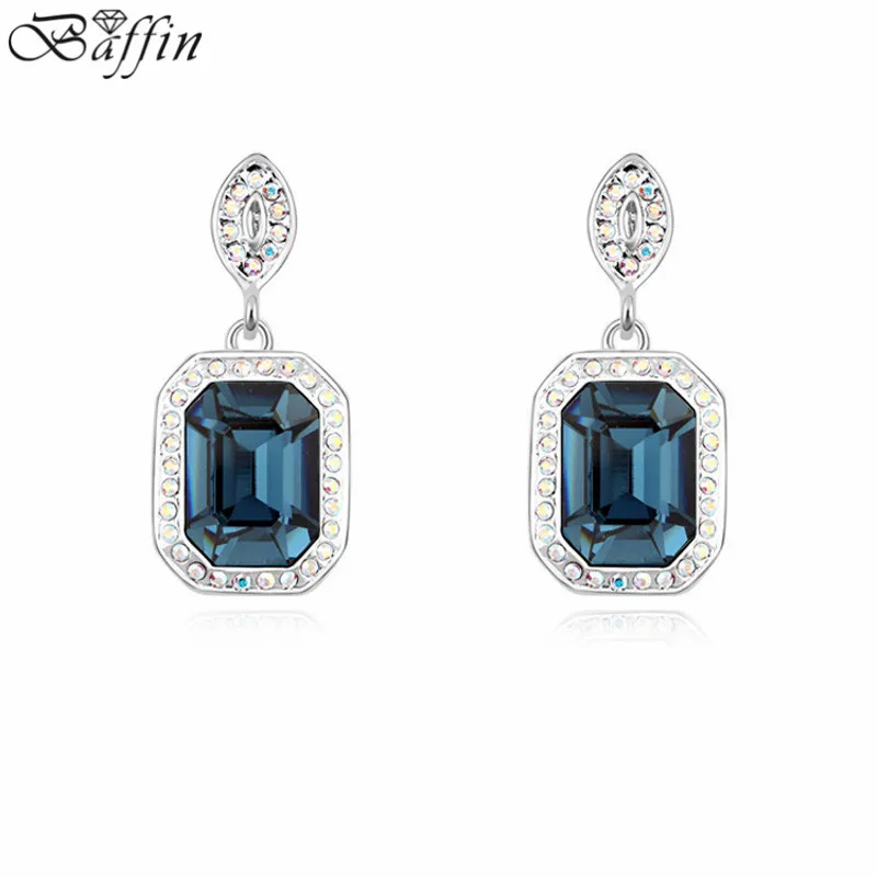 Женские серьги-подвески с кристаллами Swarovski модные геометрические серьги из