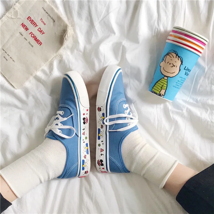 Ulzzang/Женская парусиновая обувь; лоферы на плоской платформе; Вулканизированная обувь; женские повседневные туфли-лодочки; нейтральные классические дизайнерские брендовые кроссовки