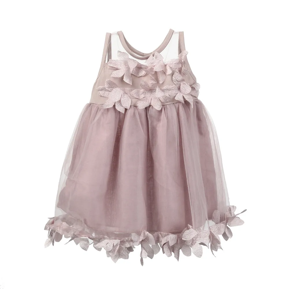 Lace-trimmed princess dress Baby Summer Girls Clothes Applique Princess Dress Children Tutu Mesh vestido infantil #06 | Детская одежда