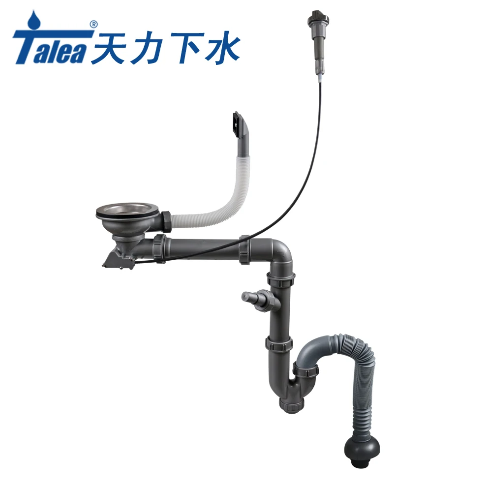 

Talea Table Control Bowl Type Sink Drain kit kitchen drainage system with overflow drain kit Sink Drain Pipe Sink strainer hose
