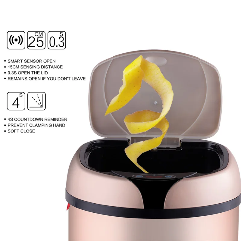 Смарт сенсорный мусорный бак Автоматическая Беспроводная Индукционная мусорная