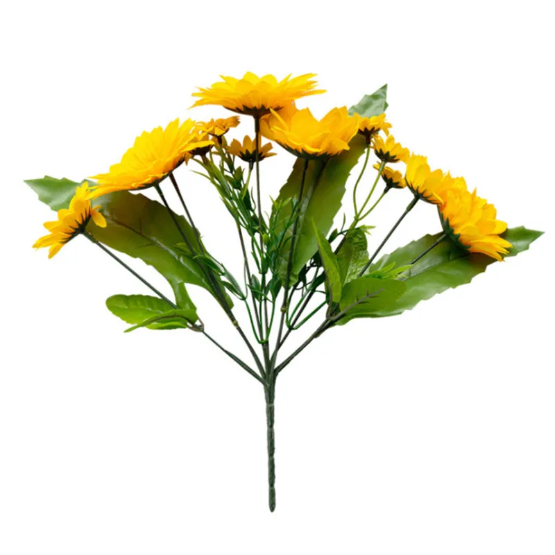 Милый 1 букет 20 головок подсолнуха Шелковый Искусственный цветов для украшения