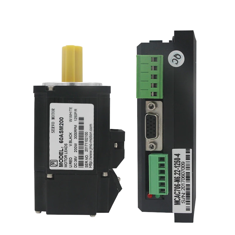 Оригинальный JMC 60ASM200 + MCAC706 200 Вт 36 В постоянного тока 0.64N.m NEMA24 Экономичный комплект