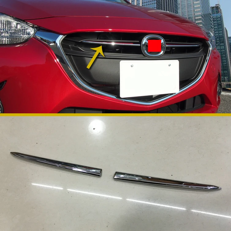 Хромированная крышка решетки радиатора для Mazda 2 Demio DJ DL 2015 2016 2017 ABS|front grill cover|chrome