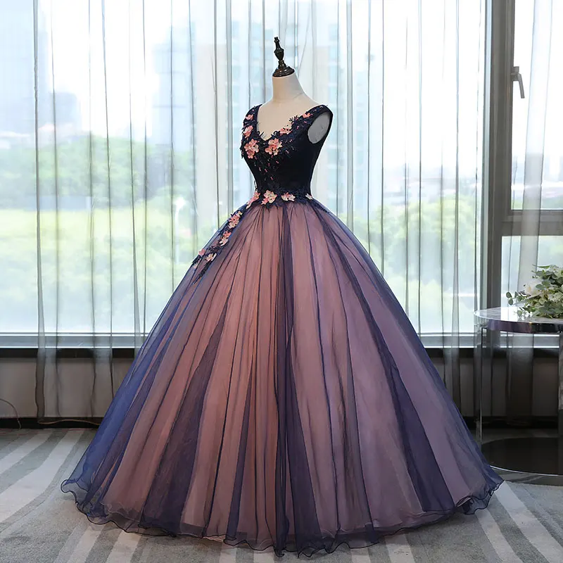 Бальное платье для девушек 15 16 лет без рукавов с V образным вырезом|vestidos de anos|15