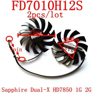 Бесплатная доставка 2 шт.лот Firstd FD7010H12S 4PIN DC12V 0.35A 75 мм 39X39X39mm для Sapphire Dual-X HD7850 1G 2G вентилятор графической карты