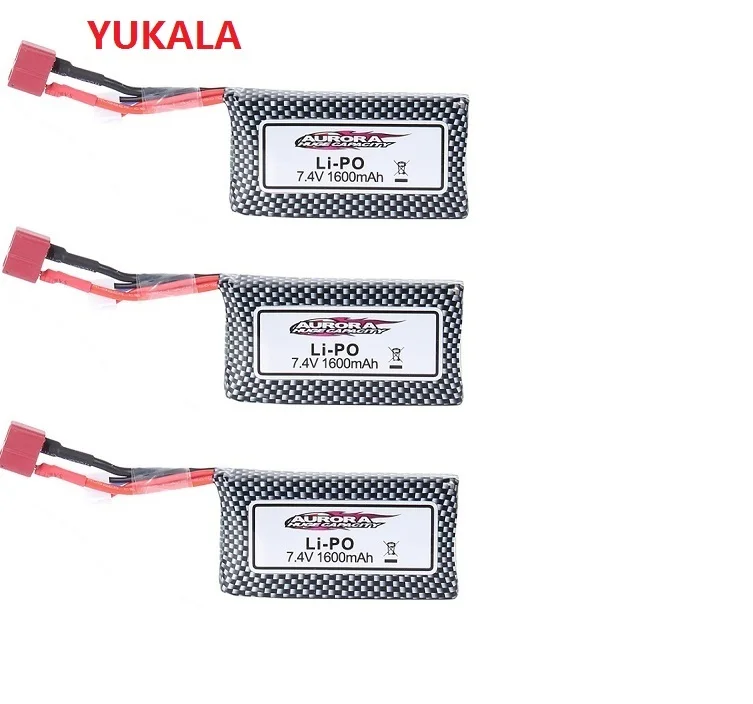 Литий полимерный оригинальный аккумулятор YUKALA 7 4 В 1600 мАч для XLH/XINLEHONG 9125 запасные