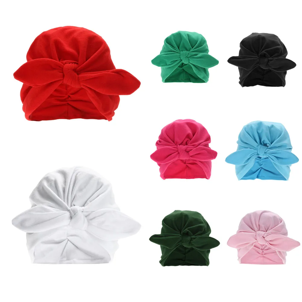 Зимние теплые носки для новорожденных детская шапочка тюрбан с бантом младенцев