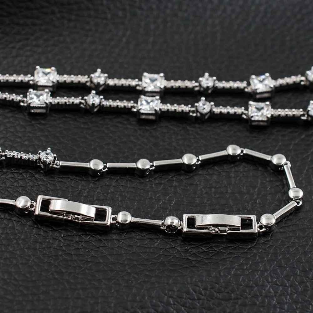 Комплект из колье и серёг с фианитом | Украшения аксессуары