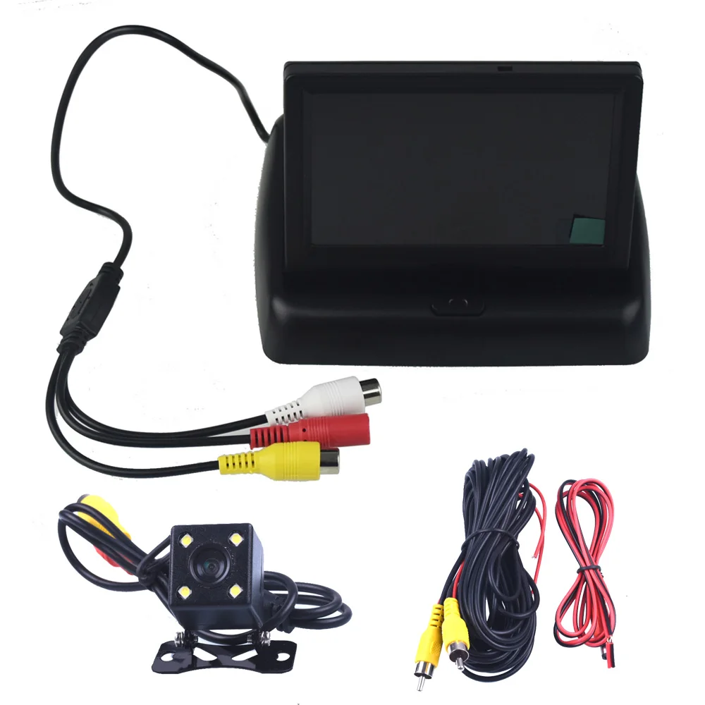 Складной автомобильный парковочный монитор цветной TFT LCD DC 12 В с поддержкой NTSC/PAL 4