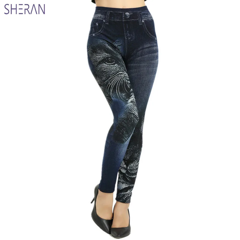 

2018 Women's Pencil Pants Trousers Female Stretch High Waist Cotton Casual Skinny Office Leggings Woman Pants Cowboys Imitation