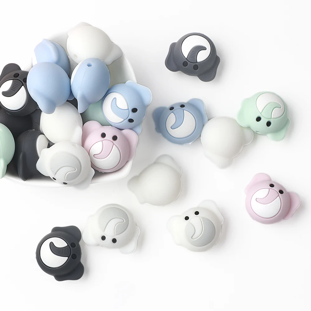 TYRY. HU 3 шт./лот силиконовые бусины со слоном пищевого качества Детские Жевательные