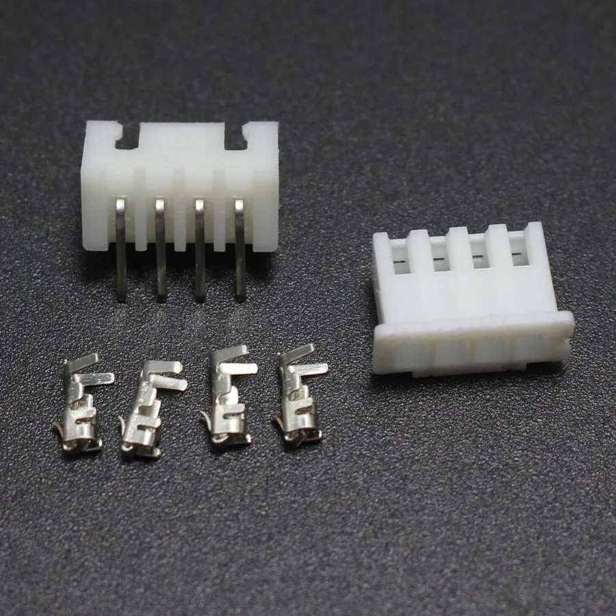50 комплектов коннекторов для XH2.54 4P 2 54 мм 4Pin XH 90 Угловой разъем + клемма PCB
