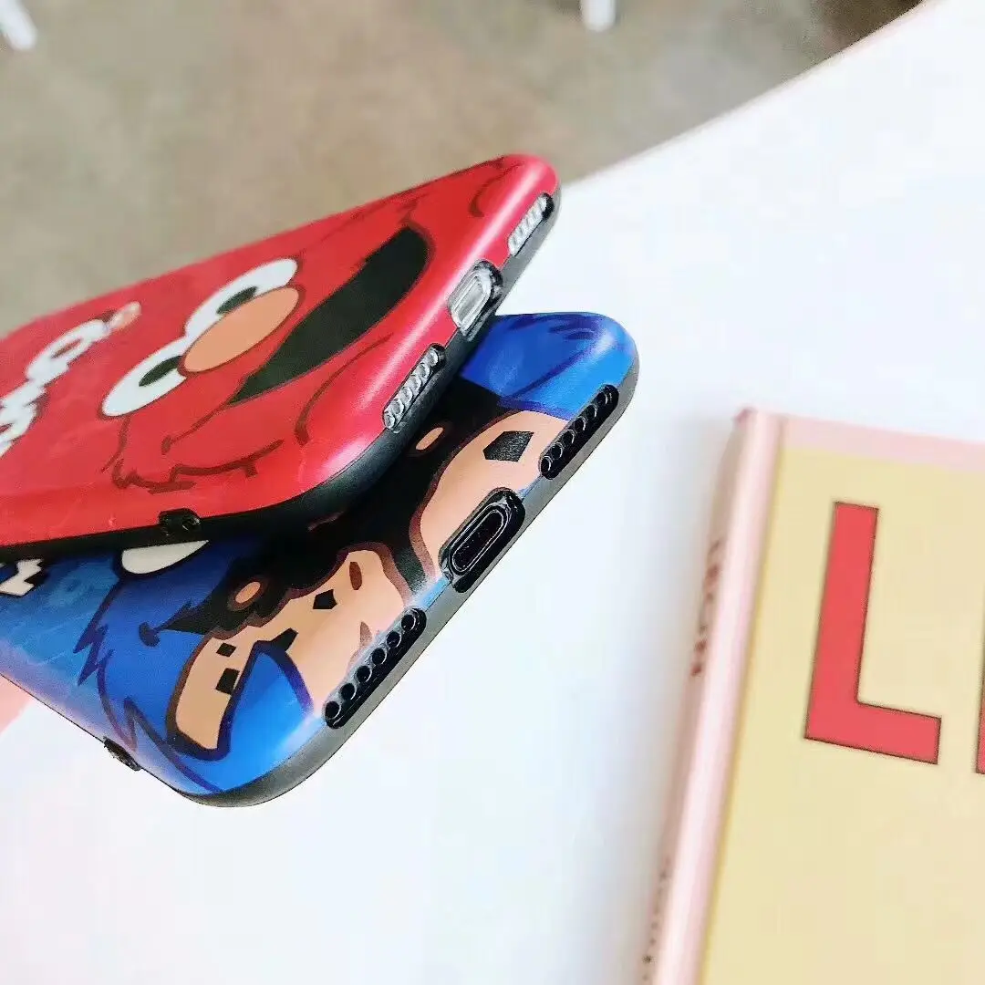 Luxury Sesame Street Cute Cartoon Cookie Elmo Phone Case for OPPO R9s R11 R11s R15 R17 Plus Reno Soft Silicone IMD Back Cover |