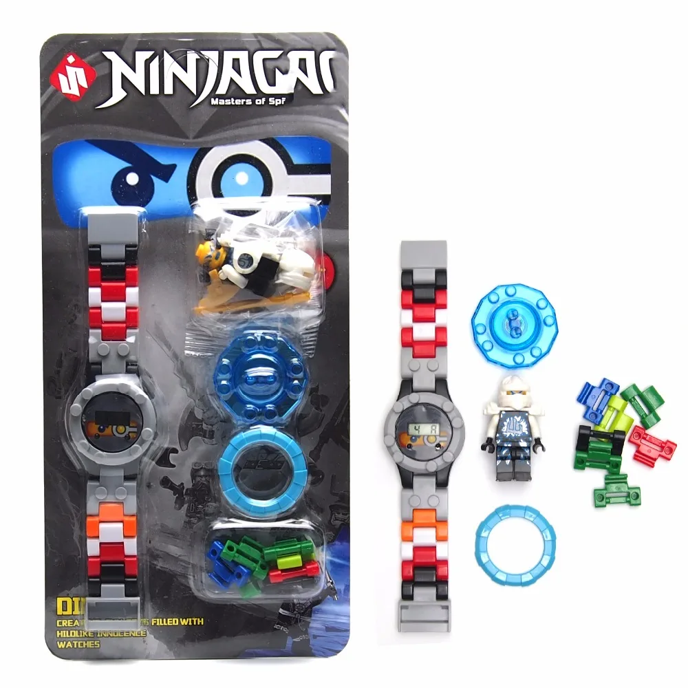 NinjagoINGlys супер Hero Mini строительные блоки часы кирпичи совместимые legoe Цифры игрушки