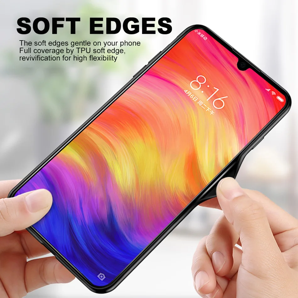 Redmi 7 Leica Lens Tempered Glass Case For Xiaomi Note Luxury Glitter Silicone TPU Frame Hard Full Back for | Мобильные телефоны и