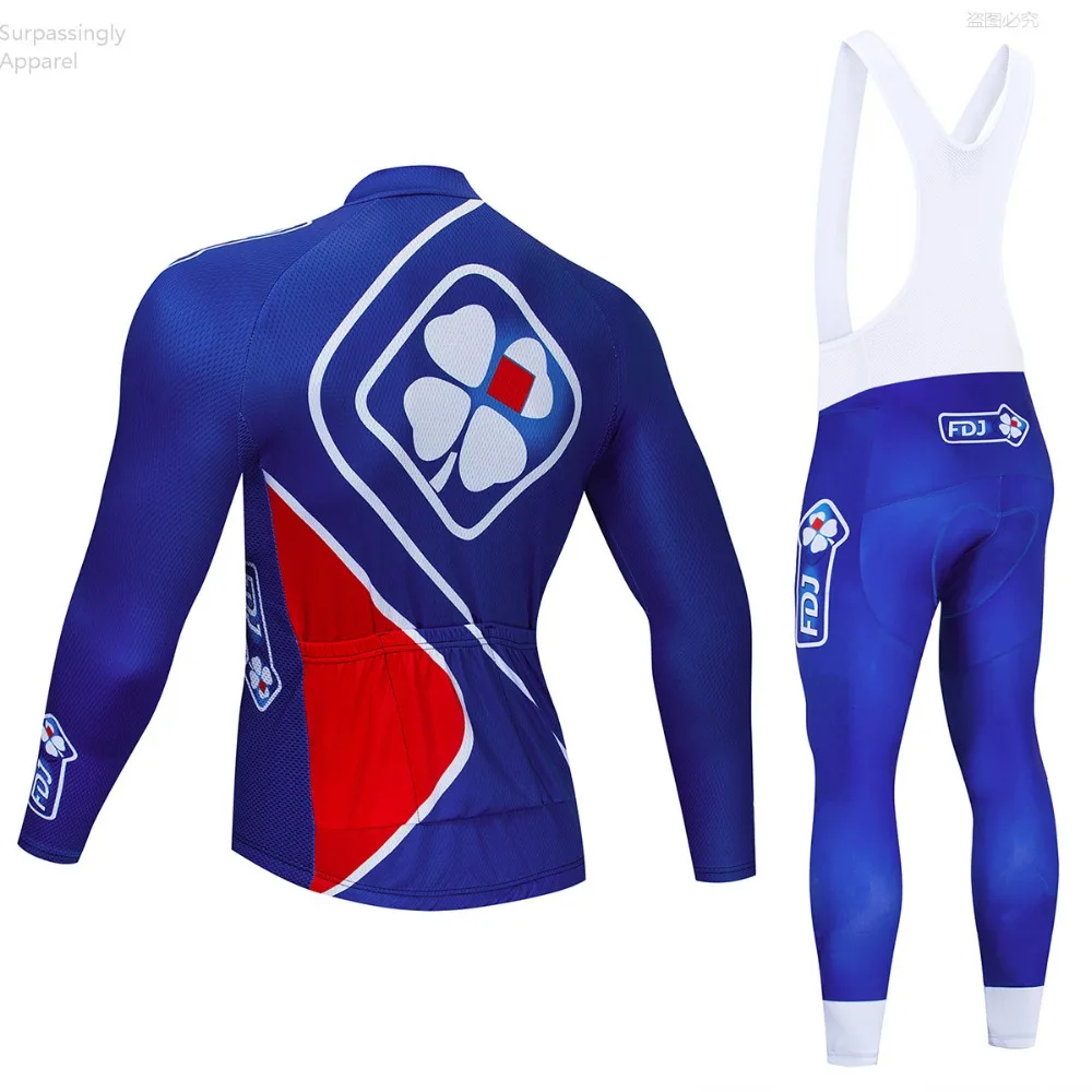 Осень 2019 синий FDJ велосипедная одежда велосипед брюки комплект Ropa Ciclismo мужчины
