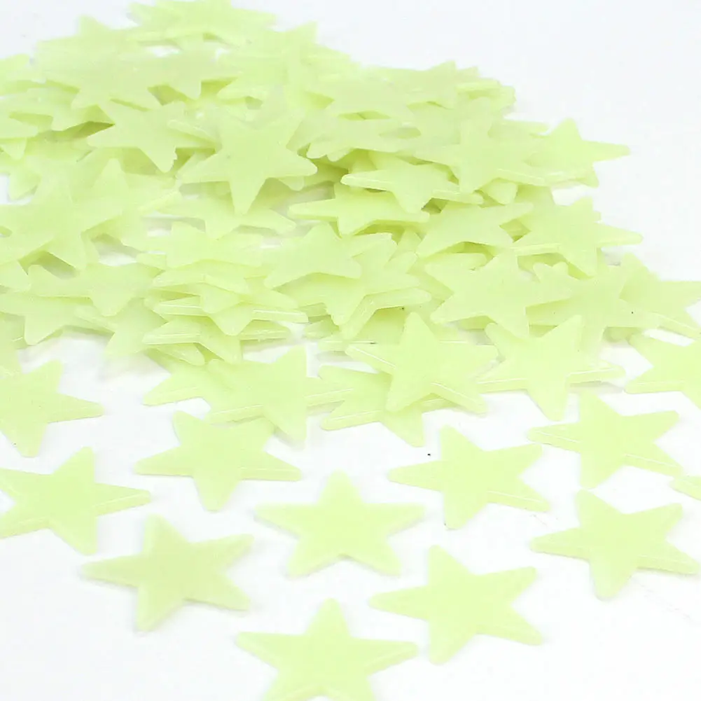 В партии 100 шт. зеленые фотообои со звездами на потолочной стене|lot 100pcs|glow in dark starslot