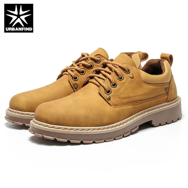 URBANFIND Men Casual Leather Shoes Martins Work Safety Winter Waterproof Ankle Botas | Обувь