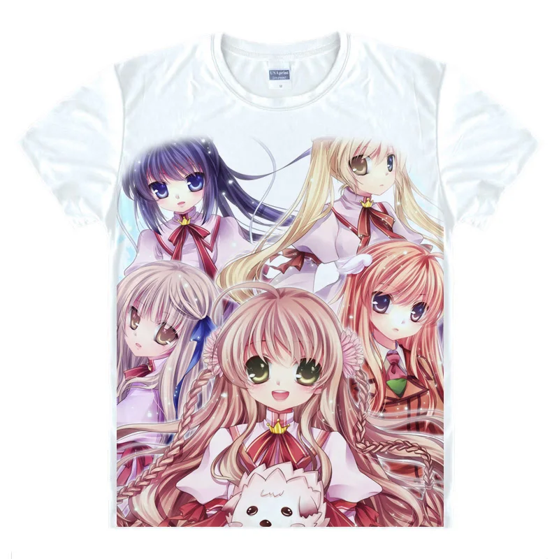 Японская аниме игра переписать Люсия шизуру Kanbe Котори Милая футболка летние