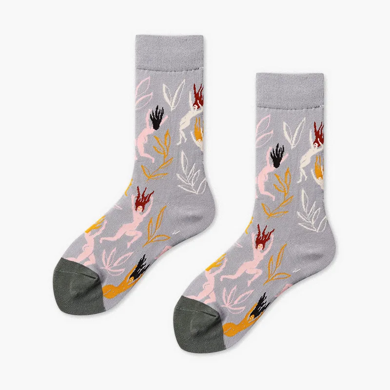[WPLOIKJD]New Fashion Cotton Creative Men's Socks Harajuku Colorful Funny Streetwear Hip Hop Happy Socks Skarpetki For Male Gift