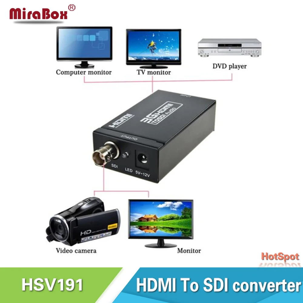 Mini HDMI для SDI Конвертер Адаптер 3 Г HD вождения Мониторы с адаптером Питания ЕС США