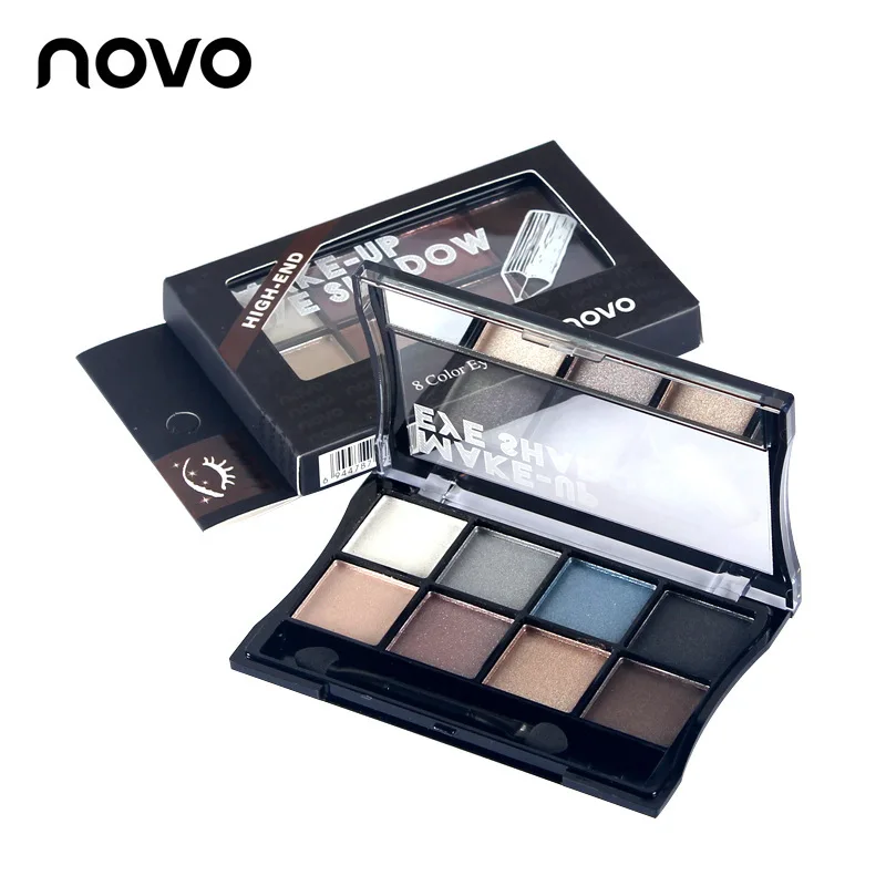 Мерцающие матовые натуральные модные тени для век Косметика набор с кистью 8