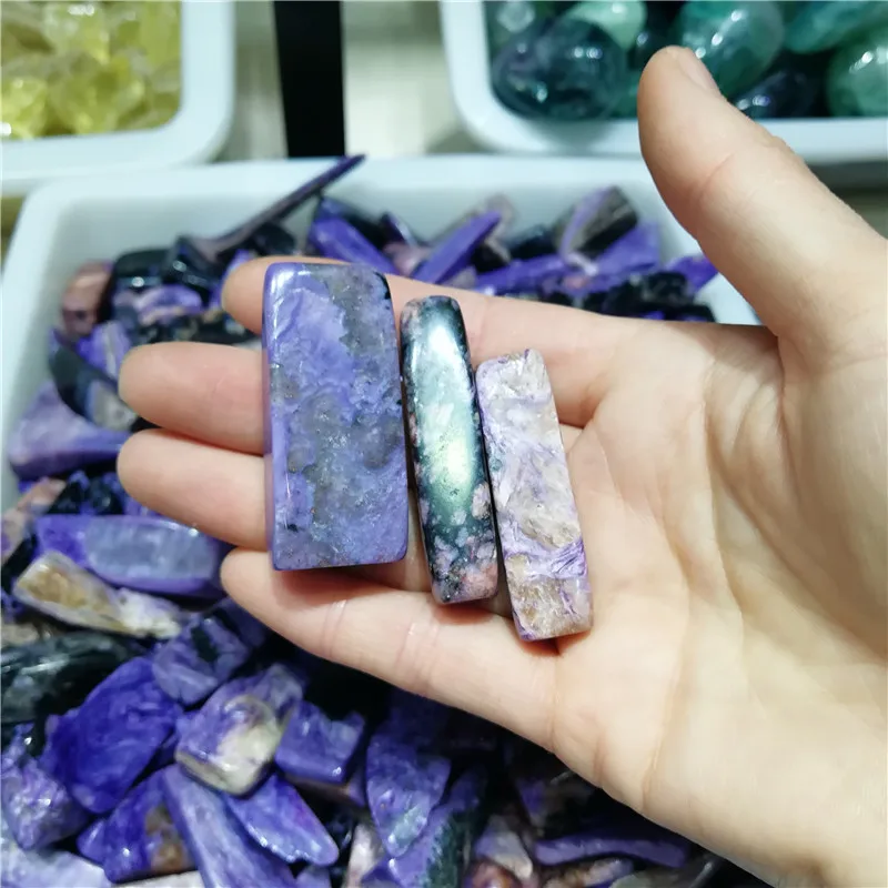 

Natural Crystal Tumble Charoite Healing Stone Ornament Quartz For Decorative