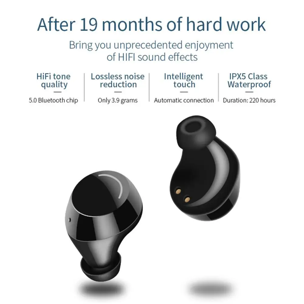 TWS Mini 5 0 Bluetooth наушники беспроводные 3D стерео с двойной микрофон портативная