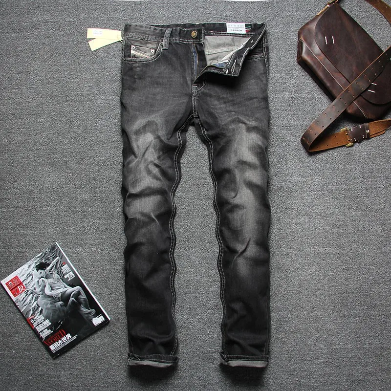 black ripped jeans men 2015 hot mens designer famous brand brands high quality 961 free shipping | Мужская одежда