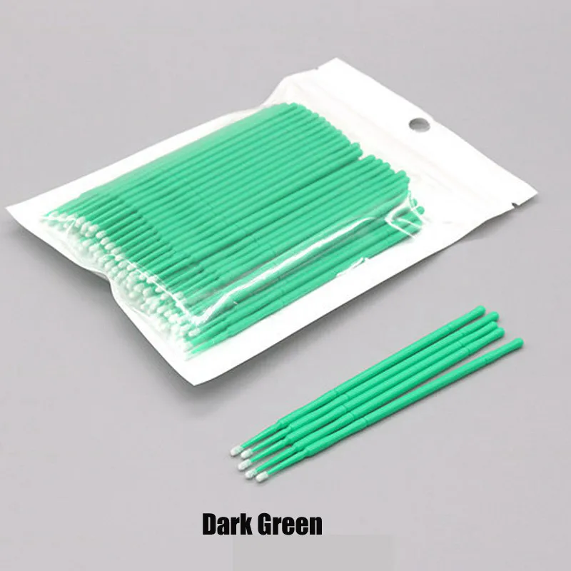 Dark Green 100 шт./пакет высококачественные одноразовые накладные кисти для наращивания ресниц индивидуальные Аппликаторы тушь для ресниц Инструменты для удаления тампонов - Цвет: Dark Green